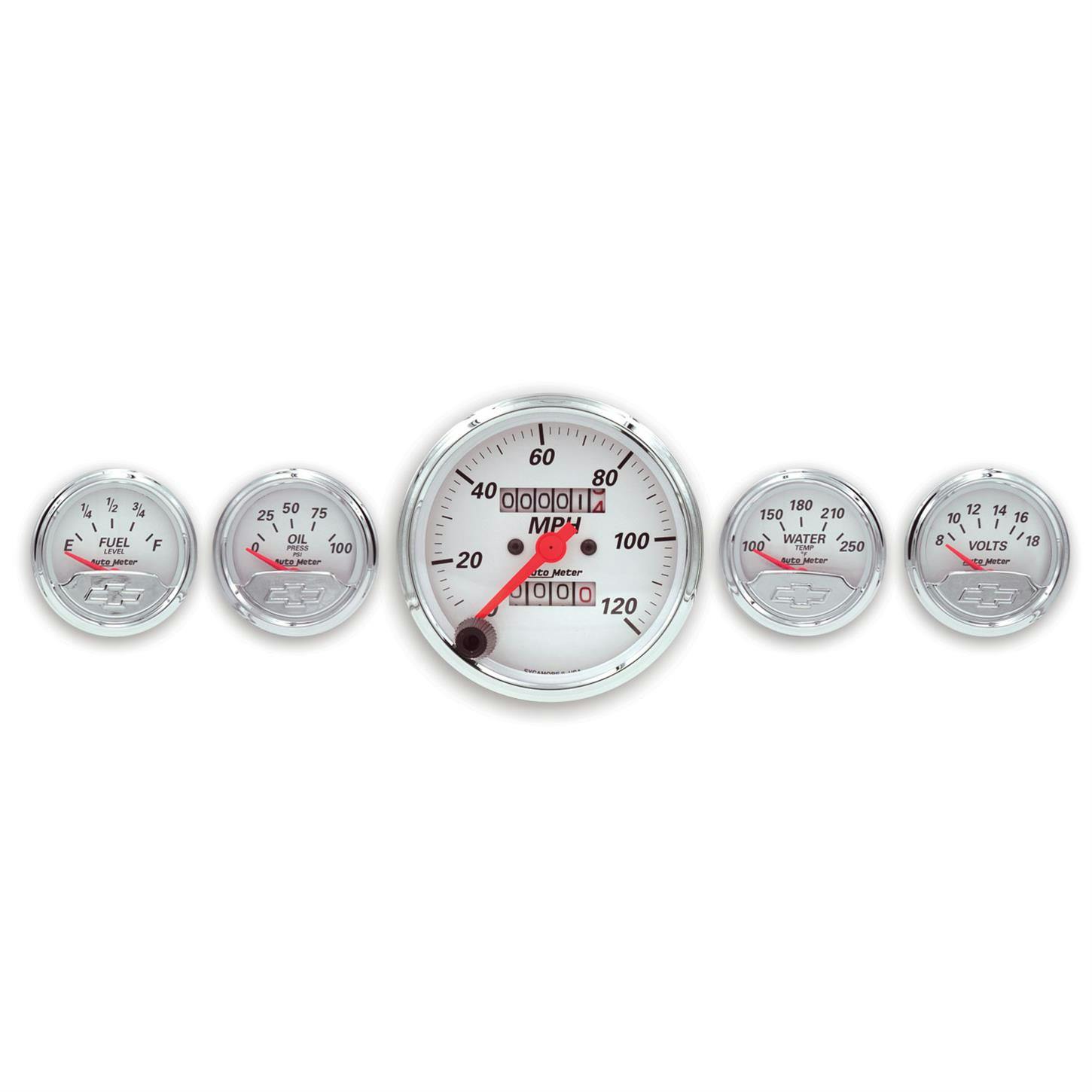 AutoMeter 1300-00408 5 Pc. Gauge Kit, Mechanical, Chevy Bowtie