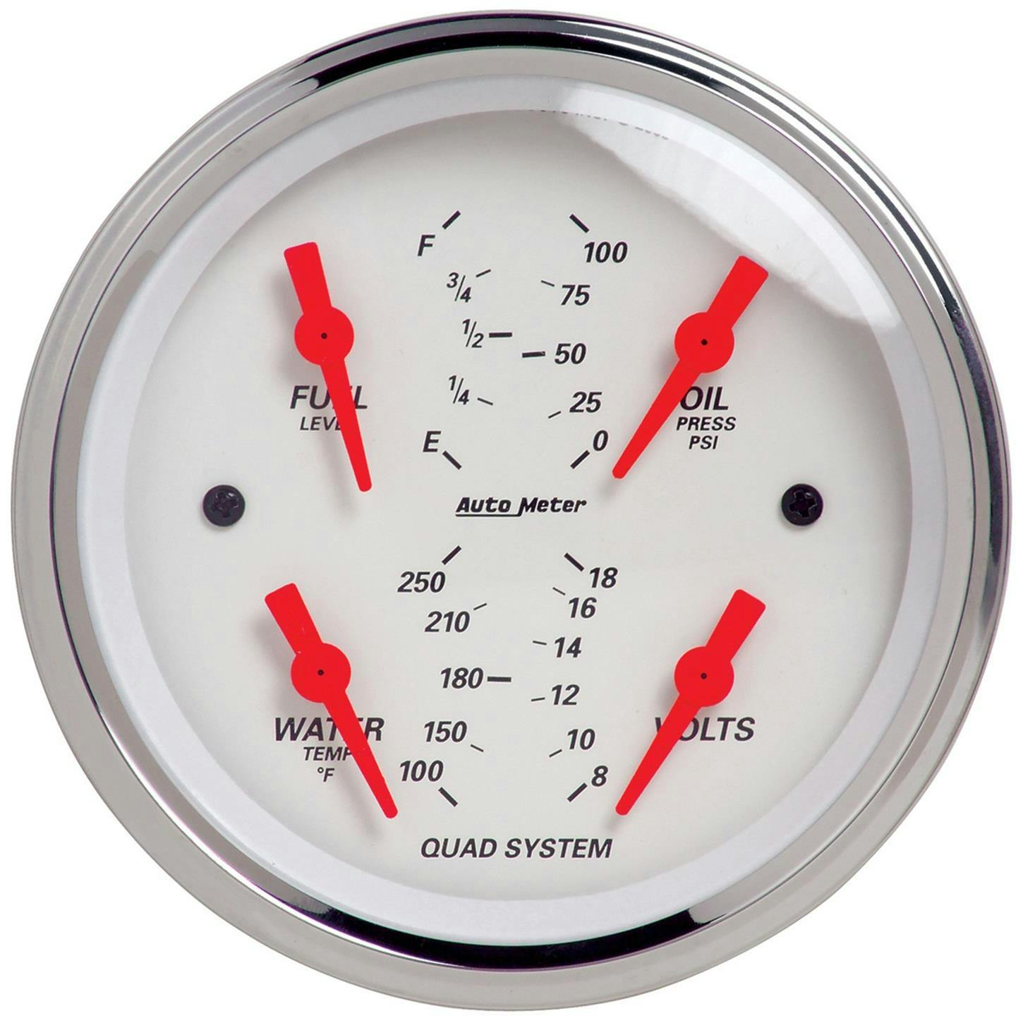 AutoMeter 1312 Arctic White Air-Core Quad Gauge