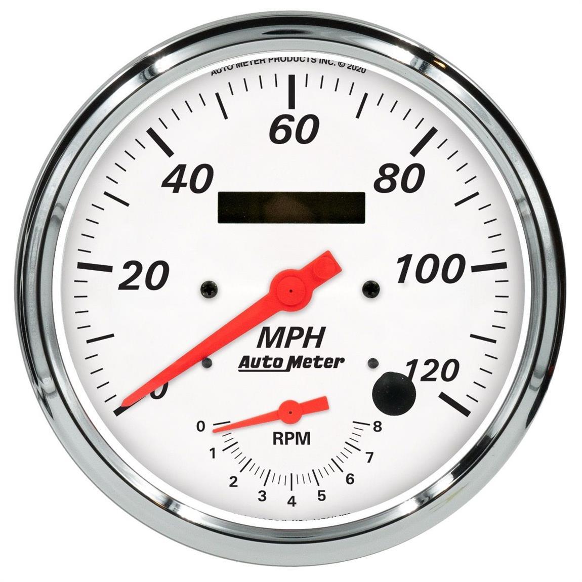 Autometer 1370 5 Inch Tachometer/Speedometer Combo, White