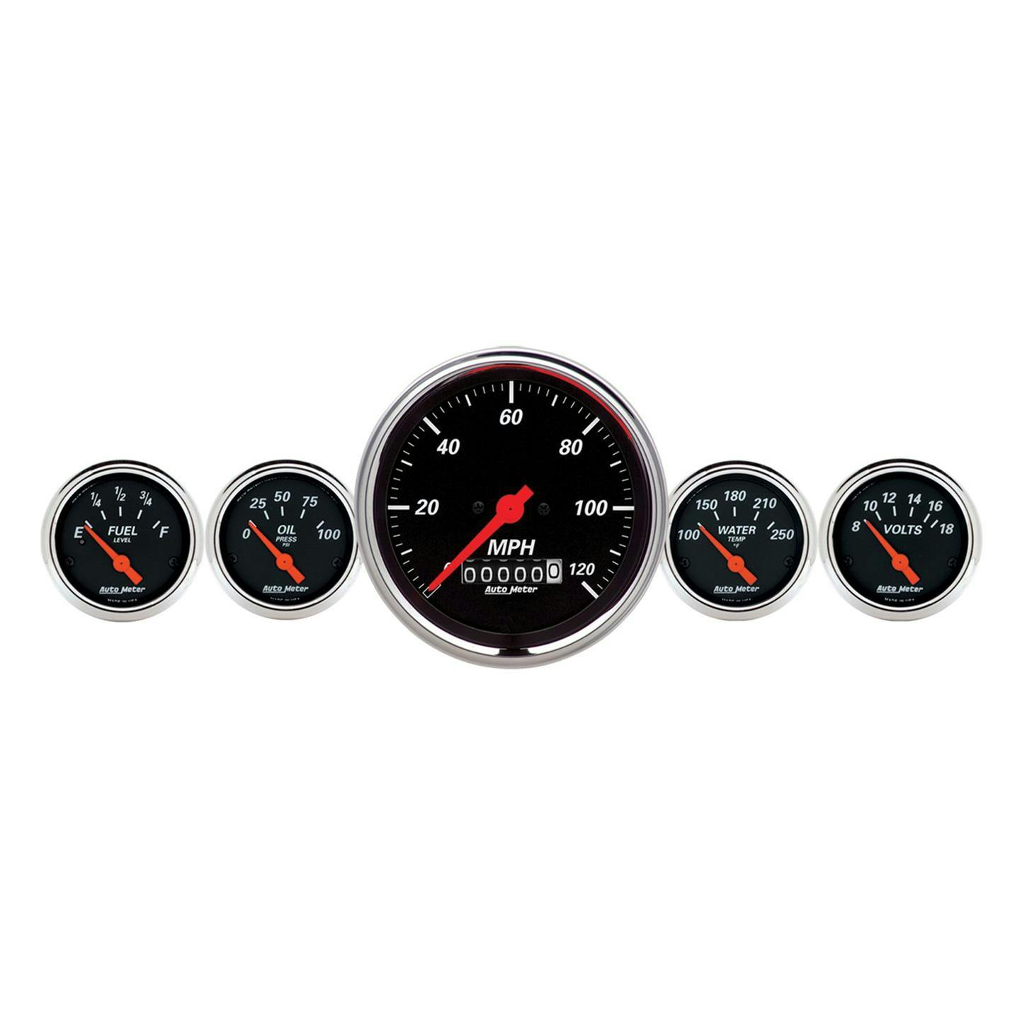 AutoMeter 1440 5 Pc. Gauge Kit, Electric Speedometer, Black