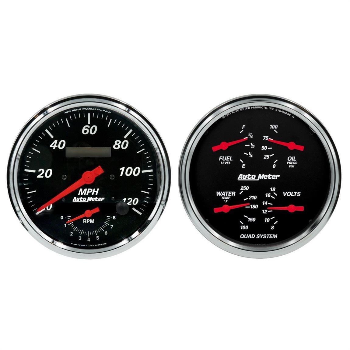 Autometer 1452 5 Inch Tachometer/Speedometer and Quad Gauge Kit