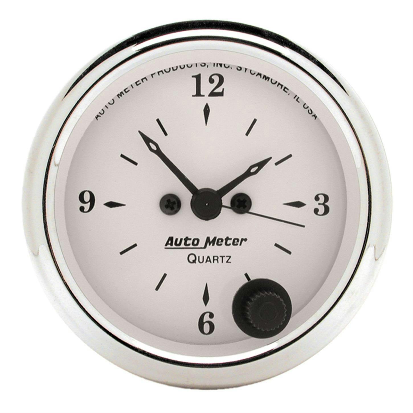 AutoMeter 1686 Old-Tyme White Quartz Clock Gauge, 2-1/16 Inch
