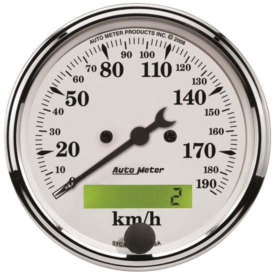 AutoMeter 1688-M Old-Tyme White Air-Core Speedometer, 3-1/8 Inch