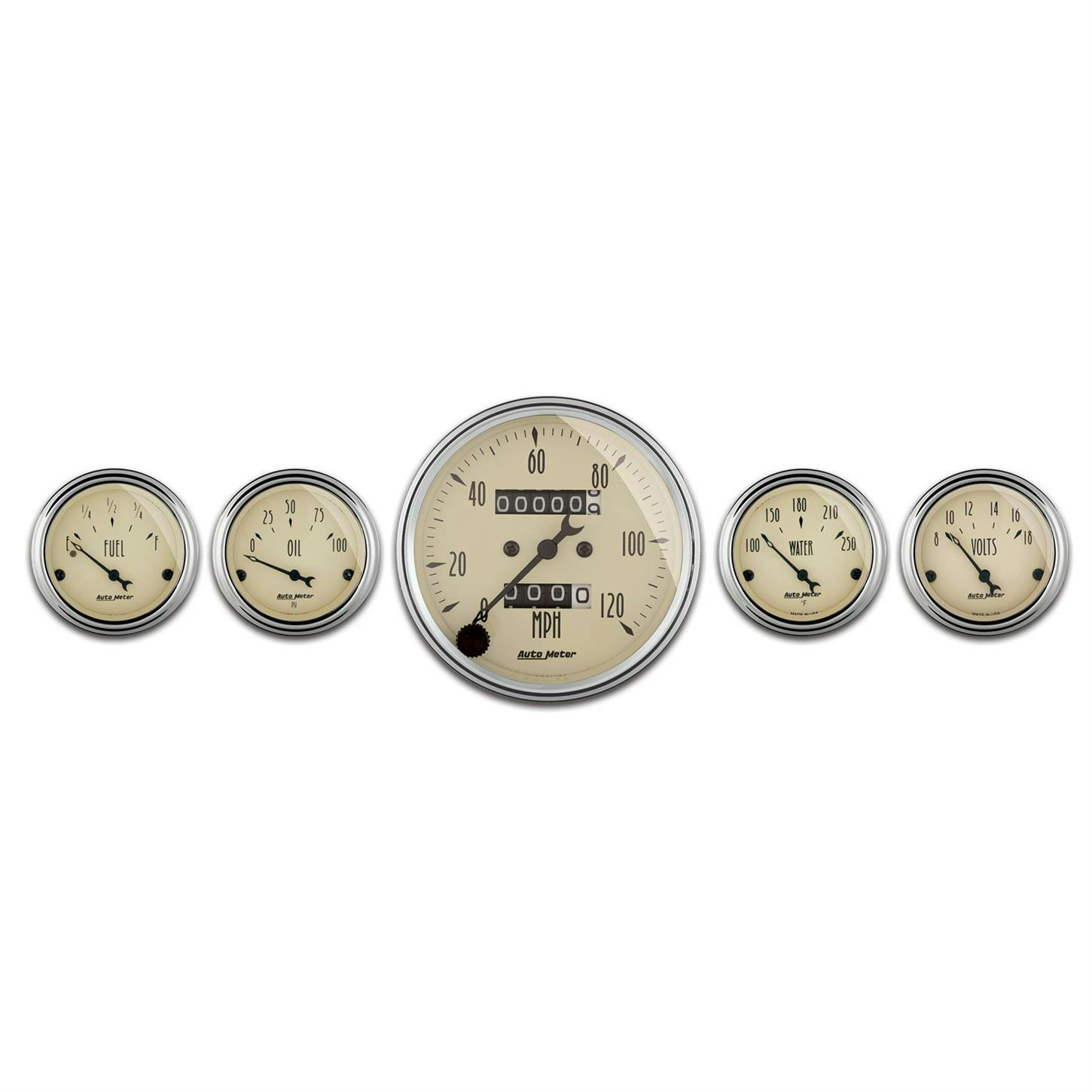 AutoMeter 1808 Antique Beige 5 Piece Gauge Kit