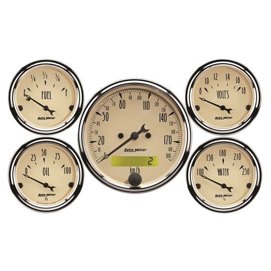 AutoMeter 1809-M Antique Beige 5 Piece Gauge Kit