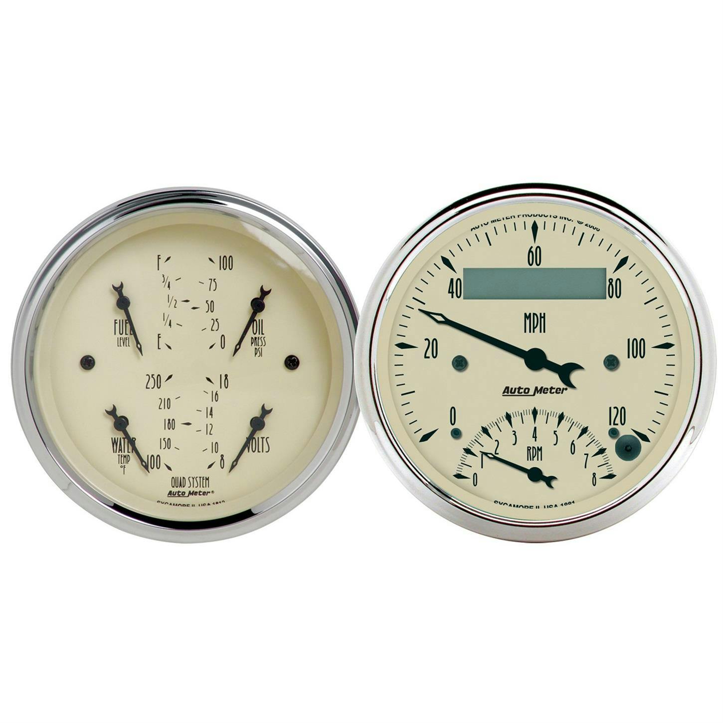 AutoMeter 1820 Antique Beige Air-Core 2 Piece Gauge Kit