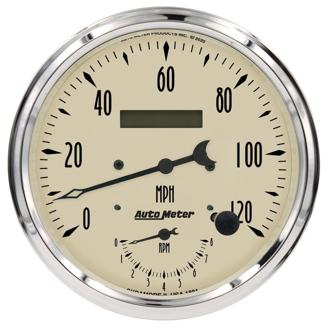 Autometer 1870 5 Inch Tachometer/Speedometer Combo, Beige