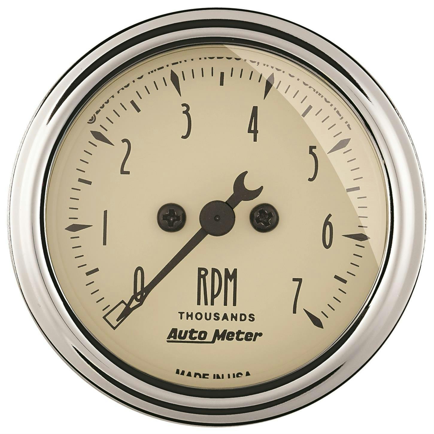 AutoMeter 1897 Antique Beige Air-Core In-Dash Tachometer Gauge