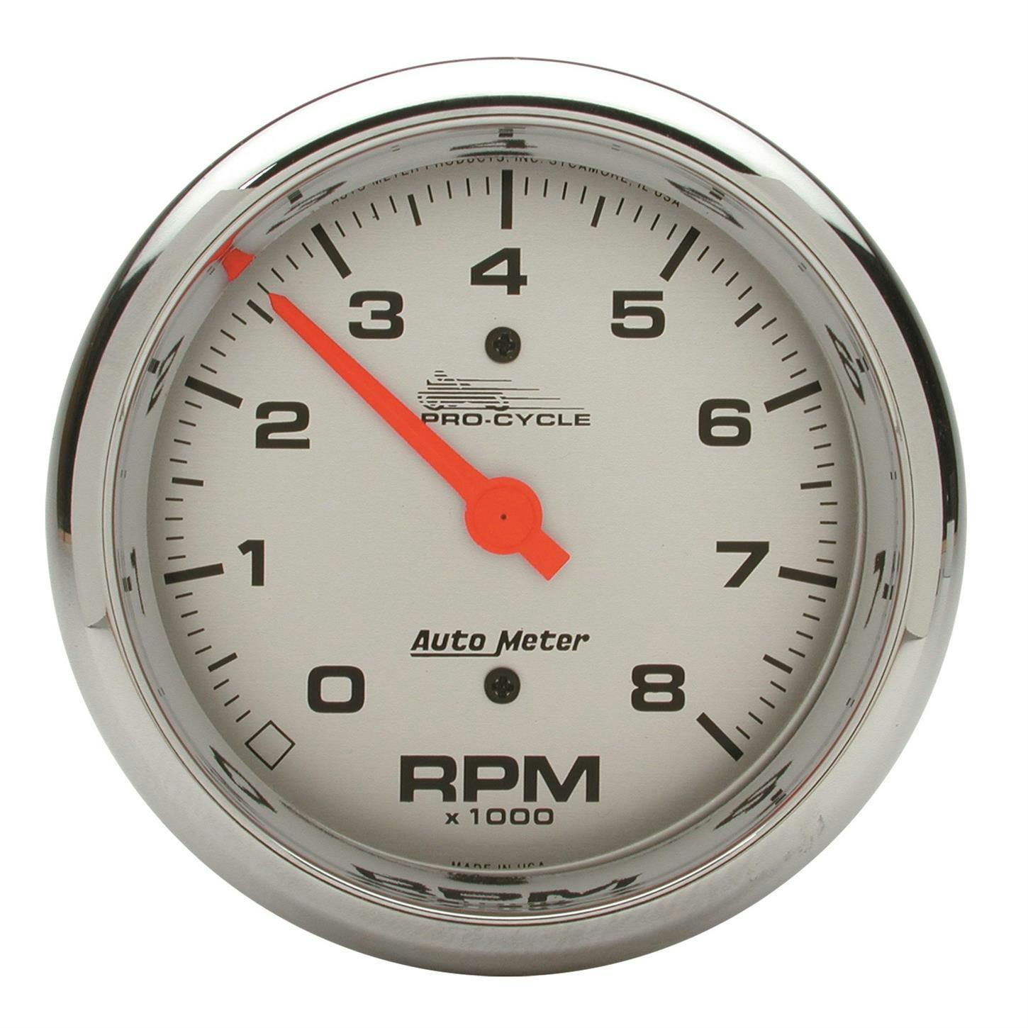 AutoMeter 19302 Tach Gauge, 3 3/4 Inch, 8K, 2/4 Cylinder, Silver