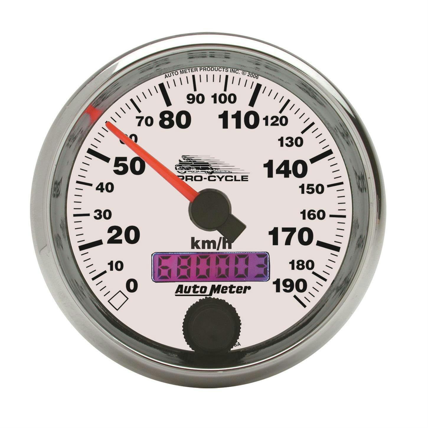 AutoMeter 19341-M Speedo Gauge, 2 5/8 Inch, 190KMH, White