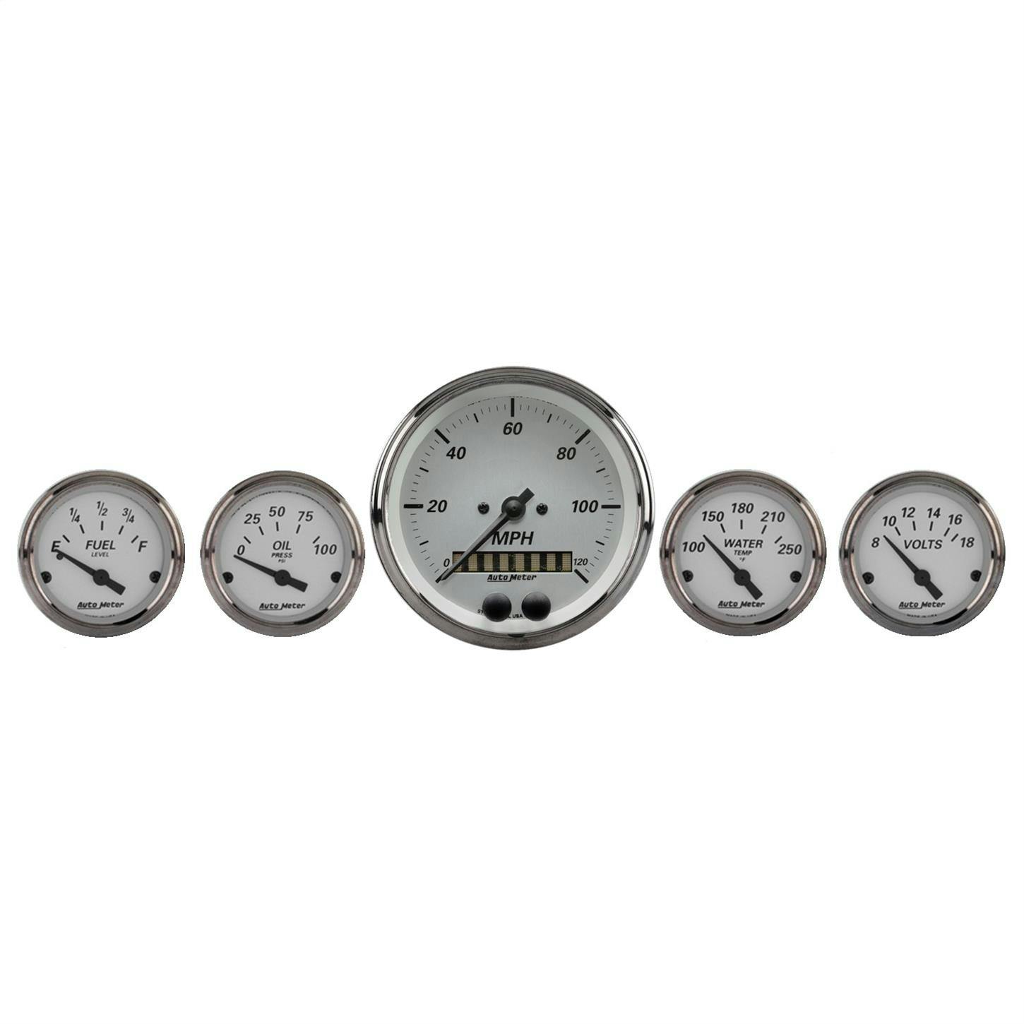 AutoMeter 1950 5 Pc. Gauge Kit, GPS Speedo, American Platinum