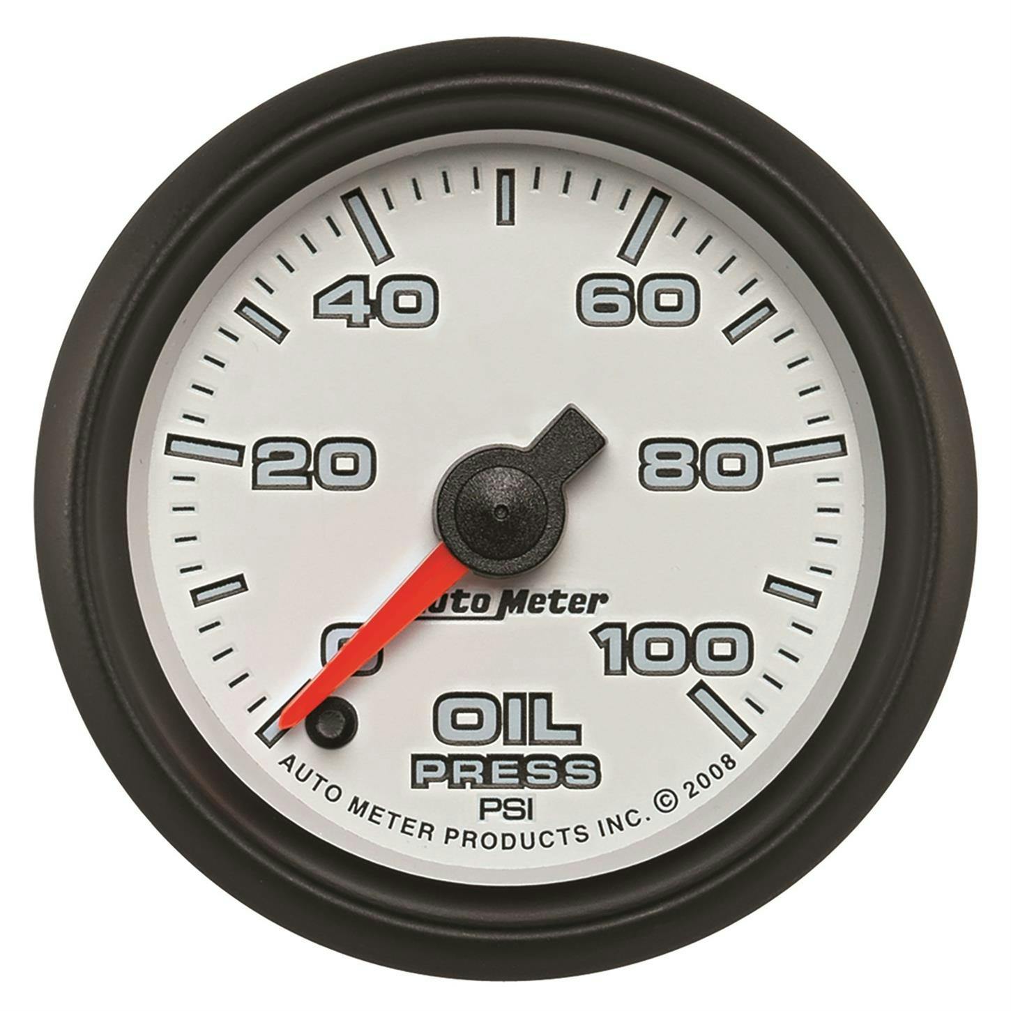 AutoMeter 19552 Oil Pressure Gauge, 2 1/16 Inch, 100PSI, White