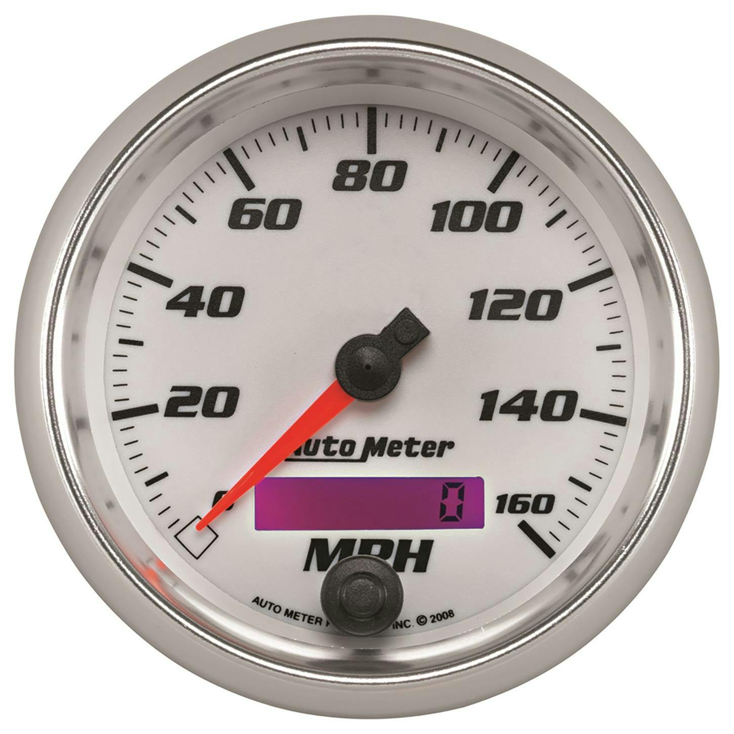 AutoMeter 19789 Speedo Gauge, 3 3/8 Inch, 160MPH, Electric, White