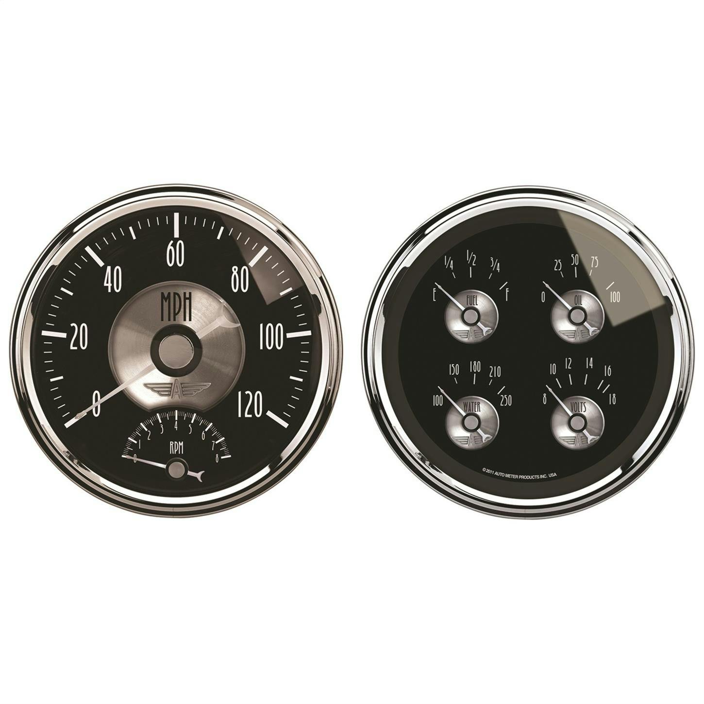 AutoMeter 2005 Prestige Black Diamond Air-Core 2 Piece Gauge Set