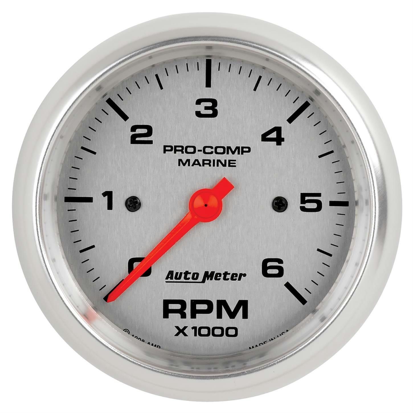 AutoMeter 200752-33 Tach Gauge, 3 3/8 Inch, 6K RPM, Marine Silver