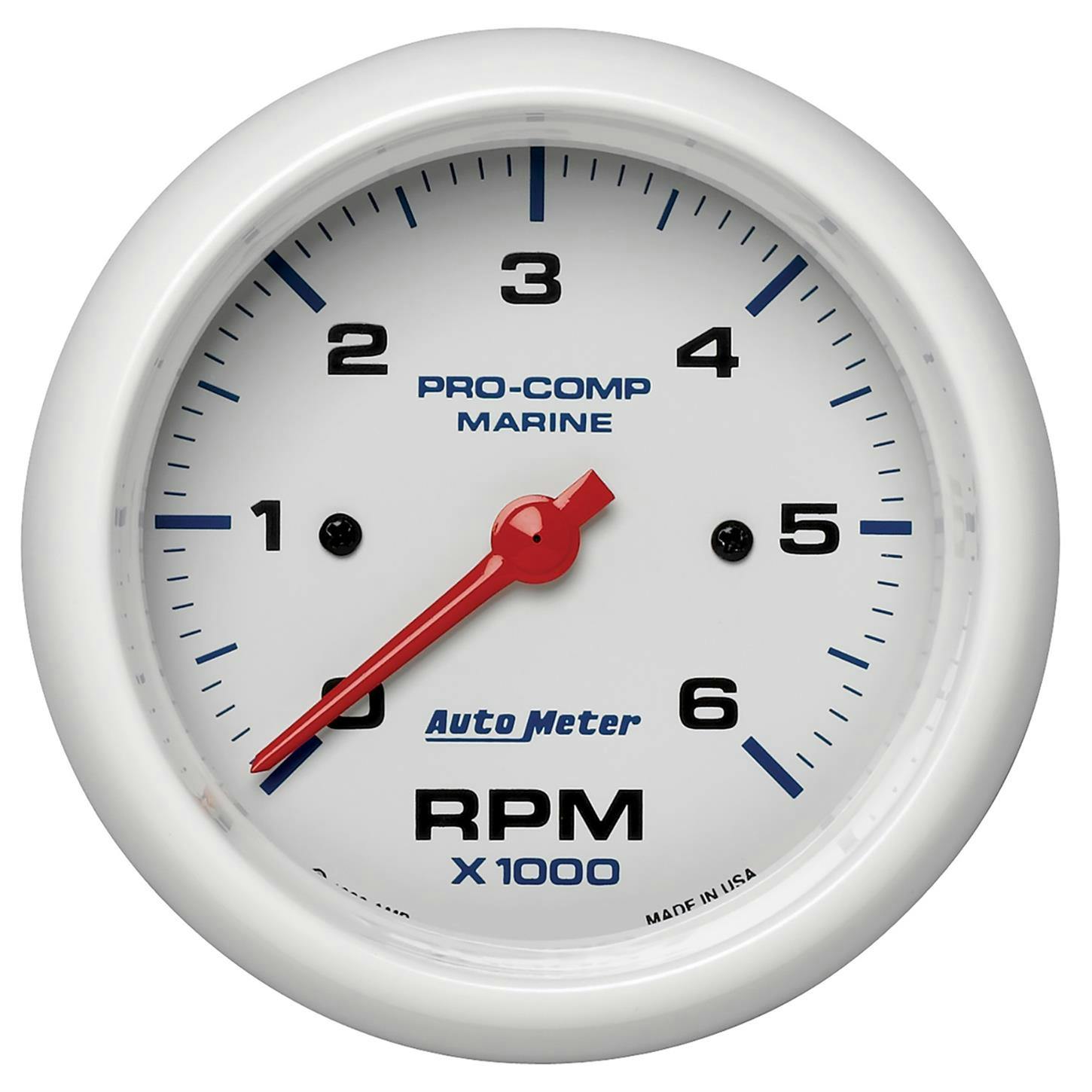 AutoMeter 200752 Tach Gauge, 3 3/8 Inch, 6K RPM, Marine White