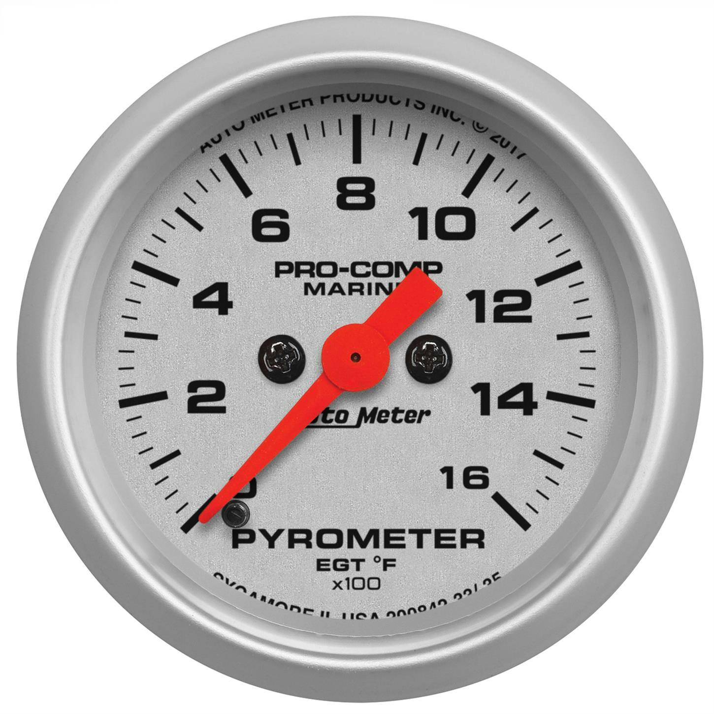 AutoMeter 200842-33 Pyrometer Gauge, 2 1/16 Inch, 0-1600, Silver