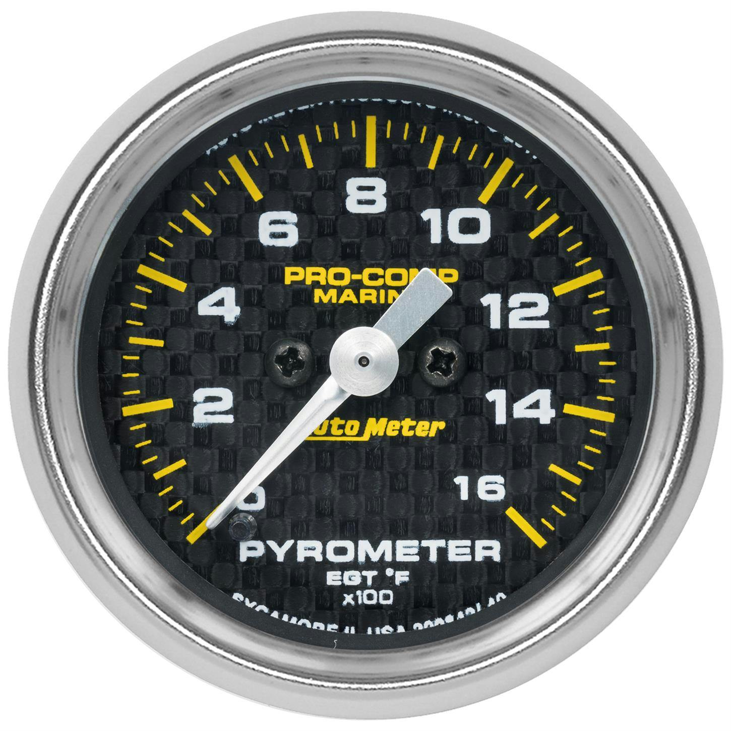 AutoMeter 200842-40 Pyrometer Gauge, 2 1/16 Inch, 0-1600, Carbon