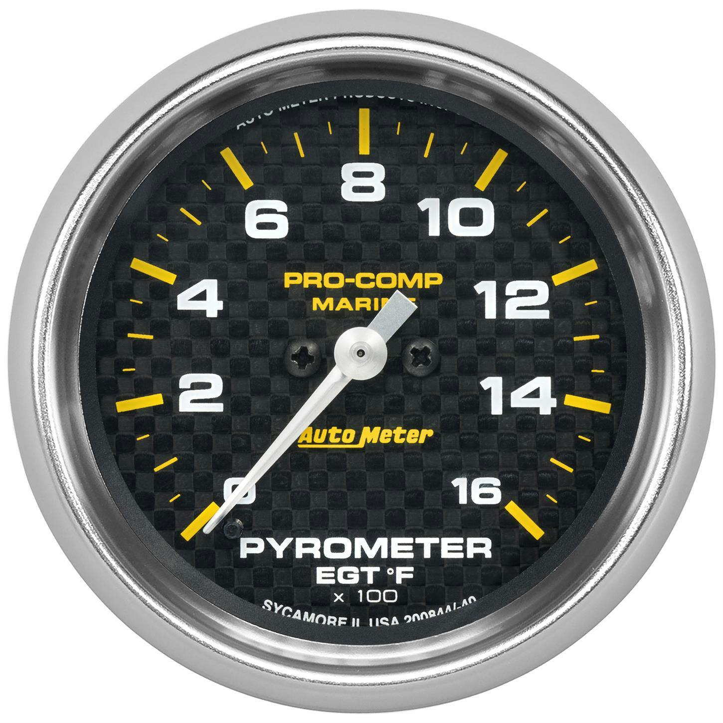 AutoMeter 200844-40 Pyrometer Gauge, 2 5/8 Inch, 0-1600, Carbon