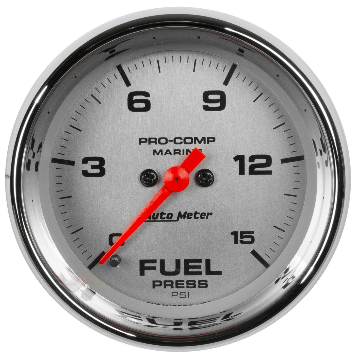 AutoMeter 200848-35 Fuel Pressure Gauge, 2 1/16 Inch, 15PSI, Chrm