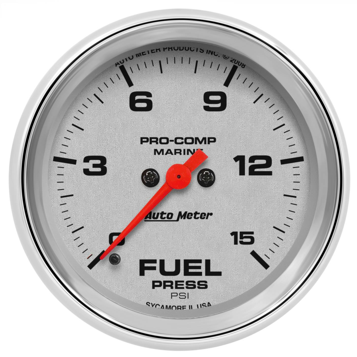 AutoMeter 200849-35 Fuel Pressure Gauge, 2 5/8 Inch, 15PSI, Chrm