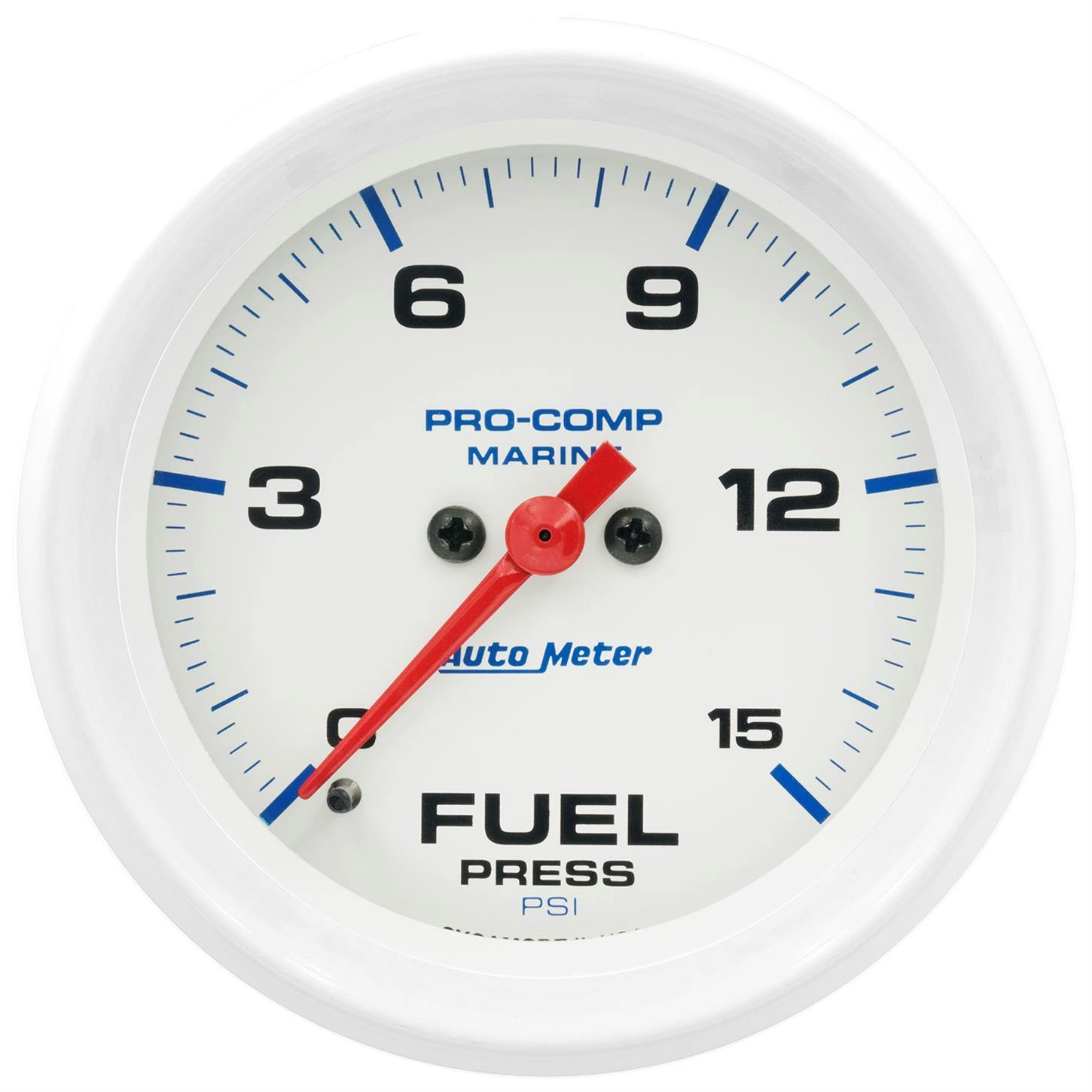 AutoMeter 200849 Fuel Pressure Gauge, 2 5/8 Inch, 15PSI, White