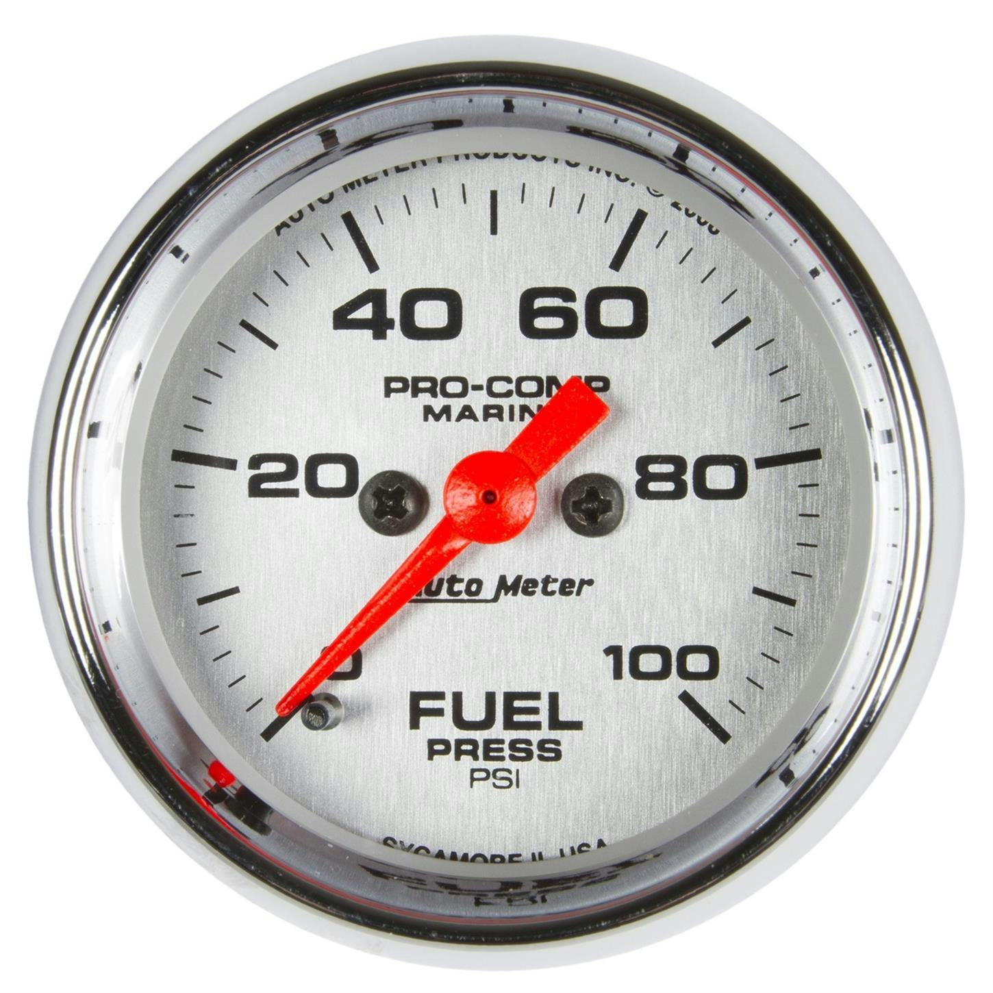AutoMeter 200850-35 Fuel Pressure Gauge, 2 1/16 Inch, 100PSI, Crm