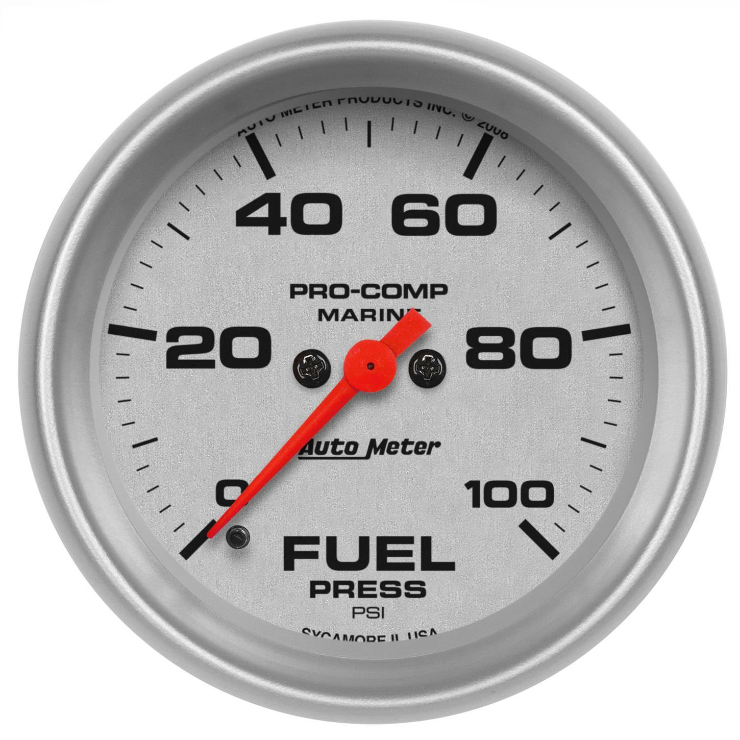 AutoMeter 200851-33 Fuel Pressure Gauge, 2 5/8 Inch, 100PSI, Slvr