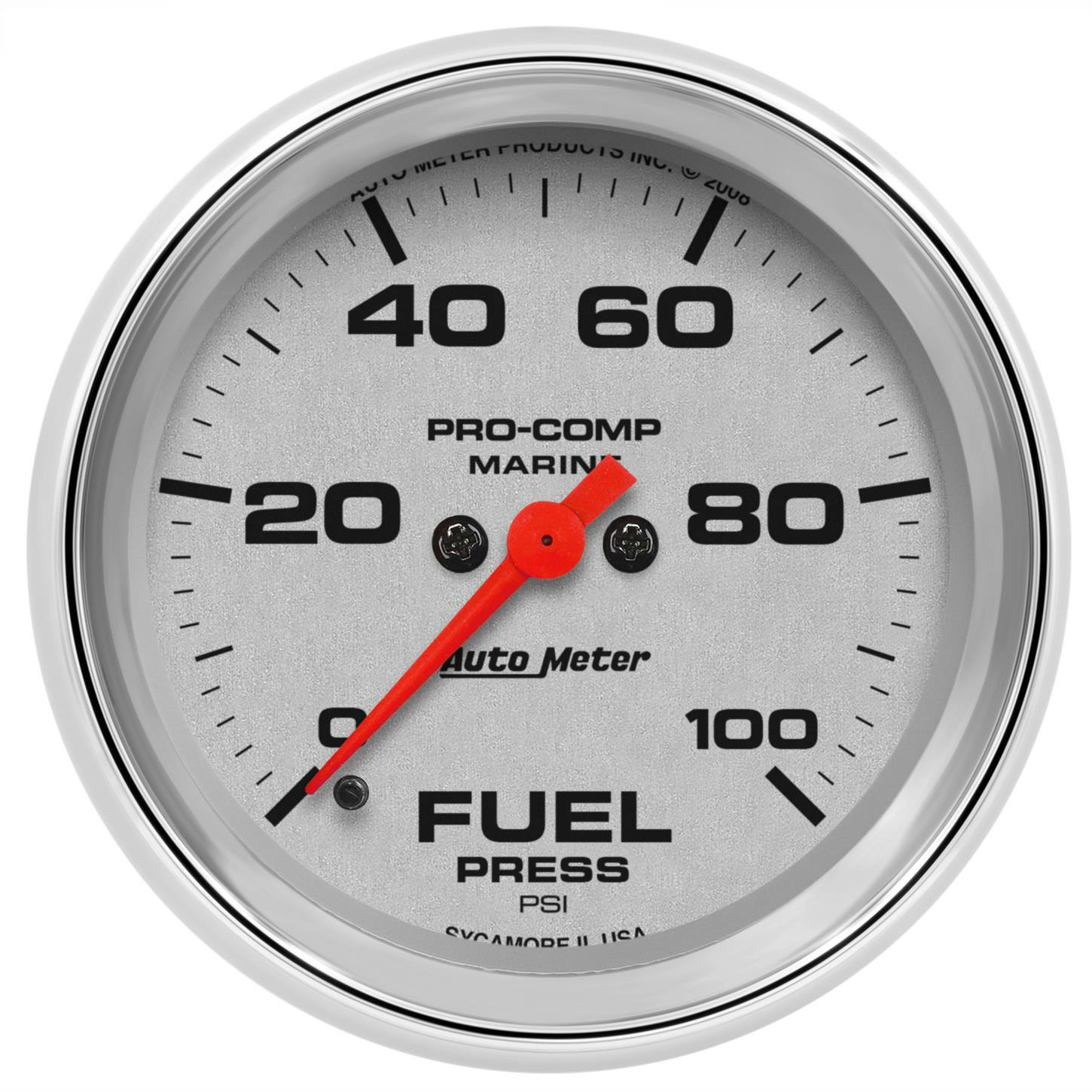 AutoMeter 200851-35 Fuel Pressure Gauge, 2 5/8 Inch, 100PSI, Chrm
