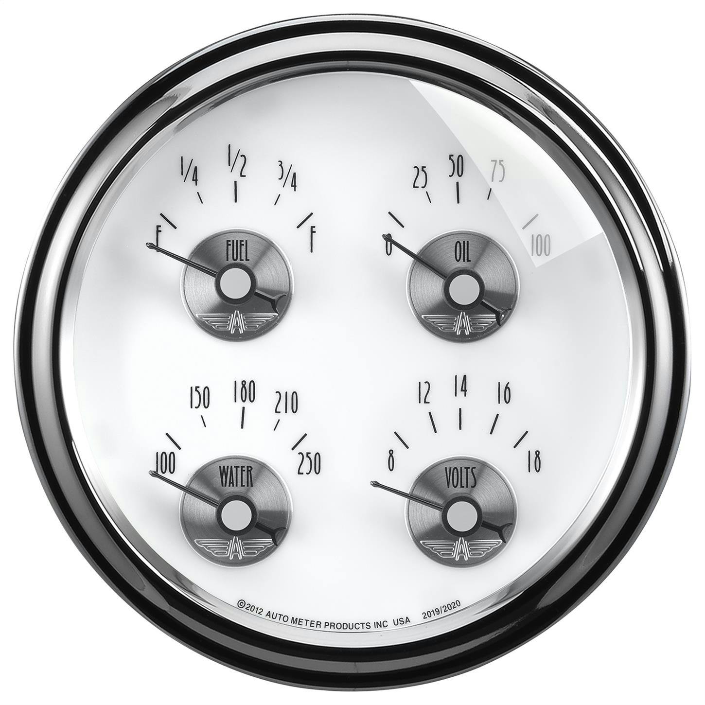 AutoMeter 2019 Gauge, Quad, 5 Inch, Electric, Prestige Pearl