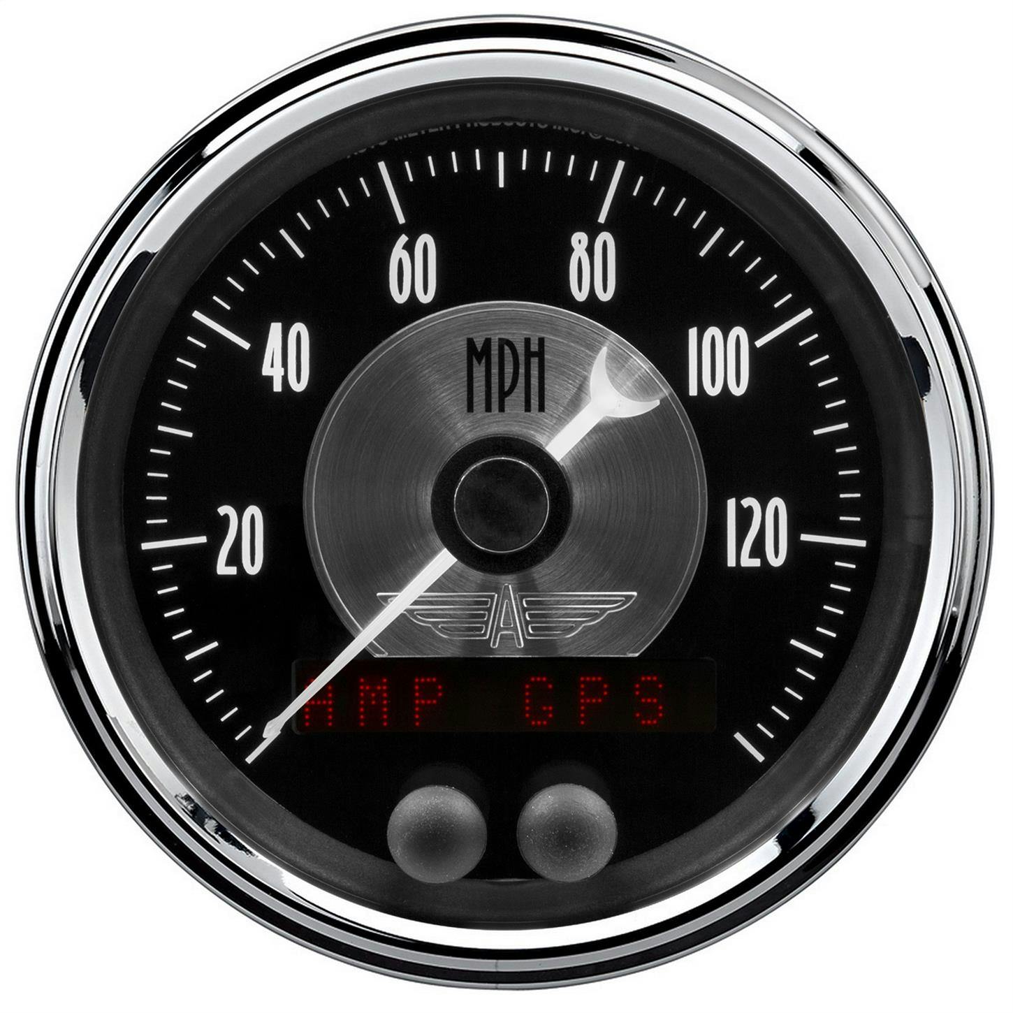 AutoMeter 2080 Speedo Gauge, 3 3/8 Inch, 140 MPH, GPS, Black