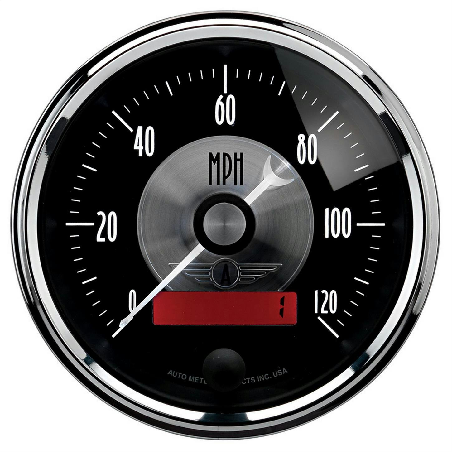 AutoMeter 2086 Speedo Gauge, 3 3/8 Inch, 120MPH, Prestige Black