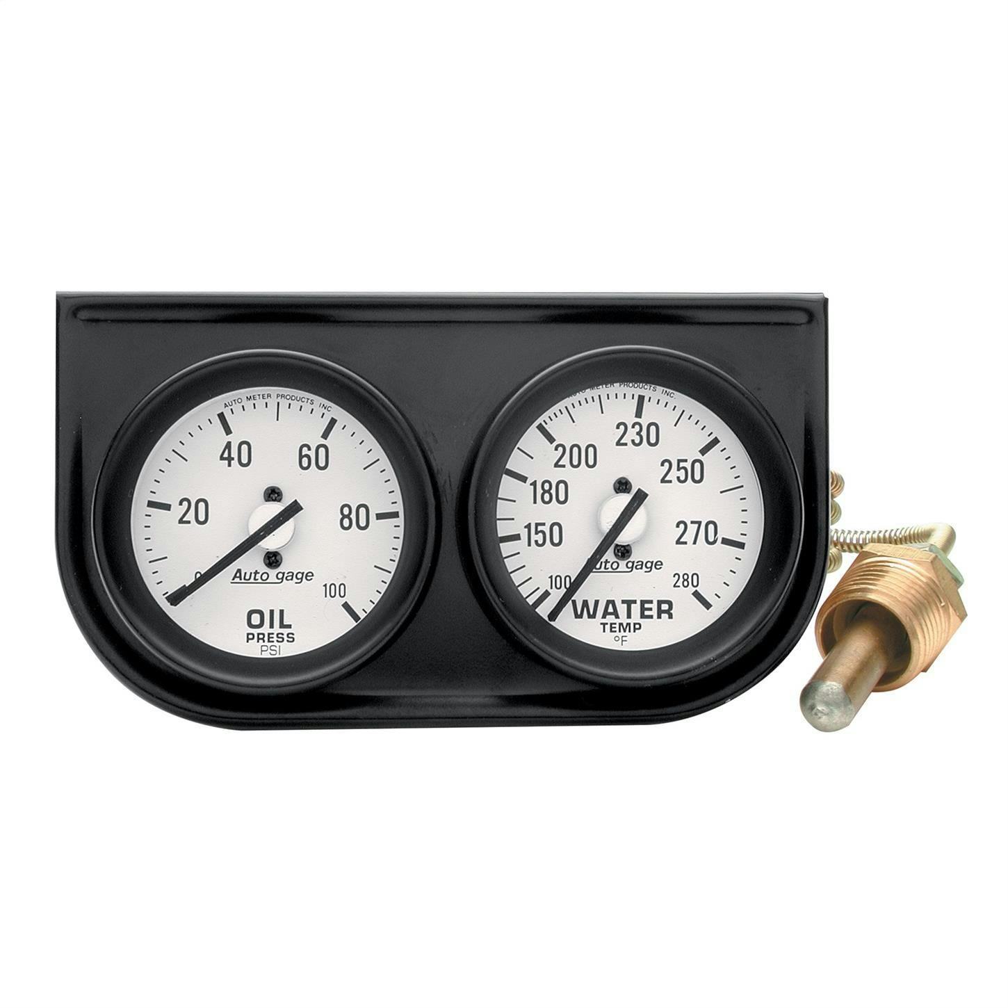 AutoMeter 2326 Auto Gage Mechanical 2 Gauge Console, Oil/Water