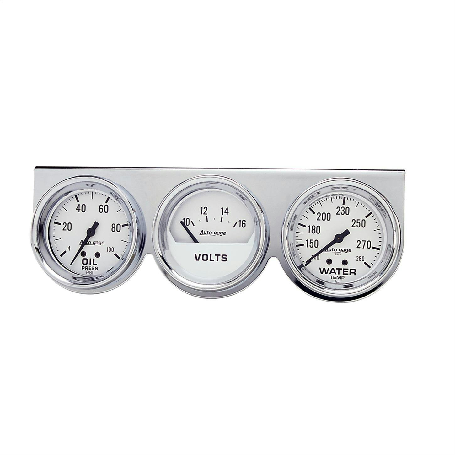 AutoMeter 2329 AutoGage Mechanical 3 Gauge Console,Oil/Water/Volt