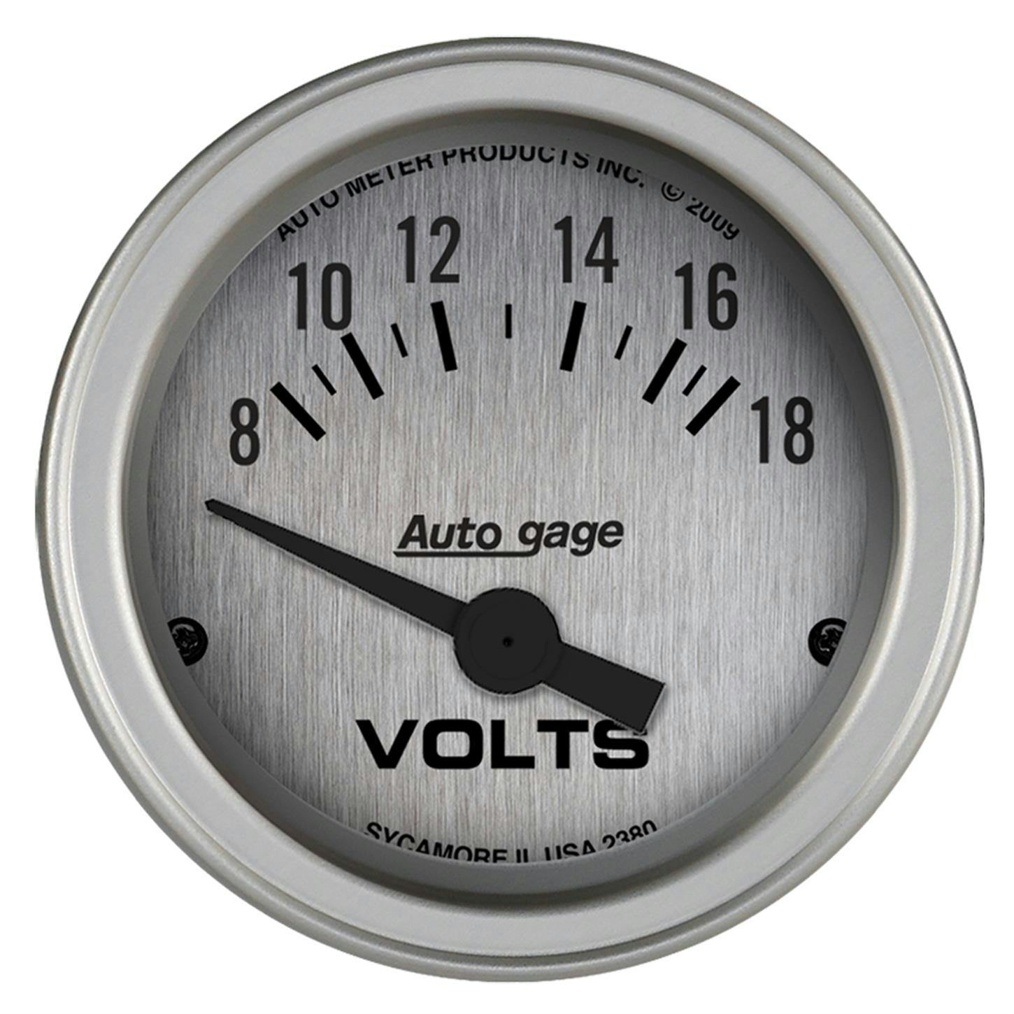 AutoMeter 2380 Auto Gage Air-Core Voltmeter Gauge w/Panel,2-1/16