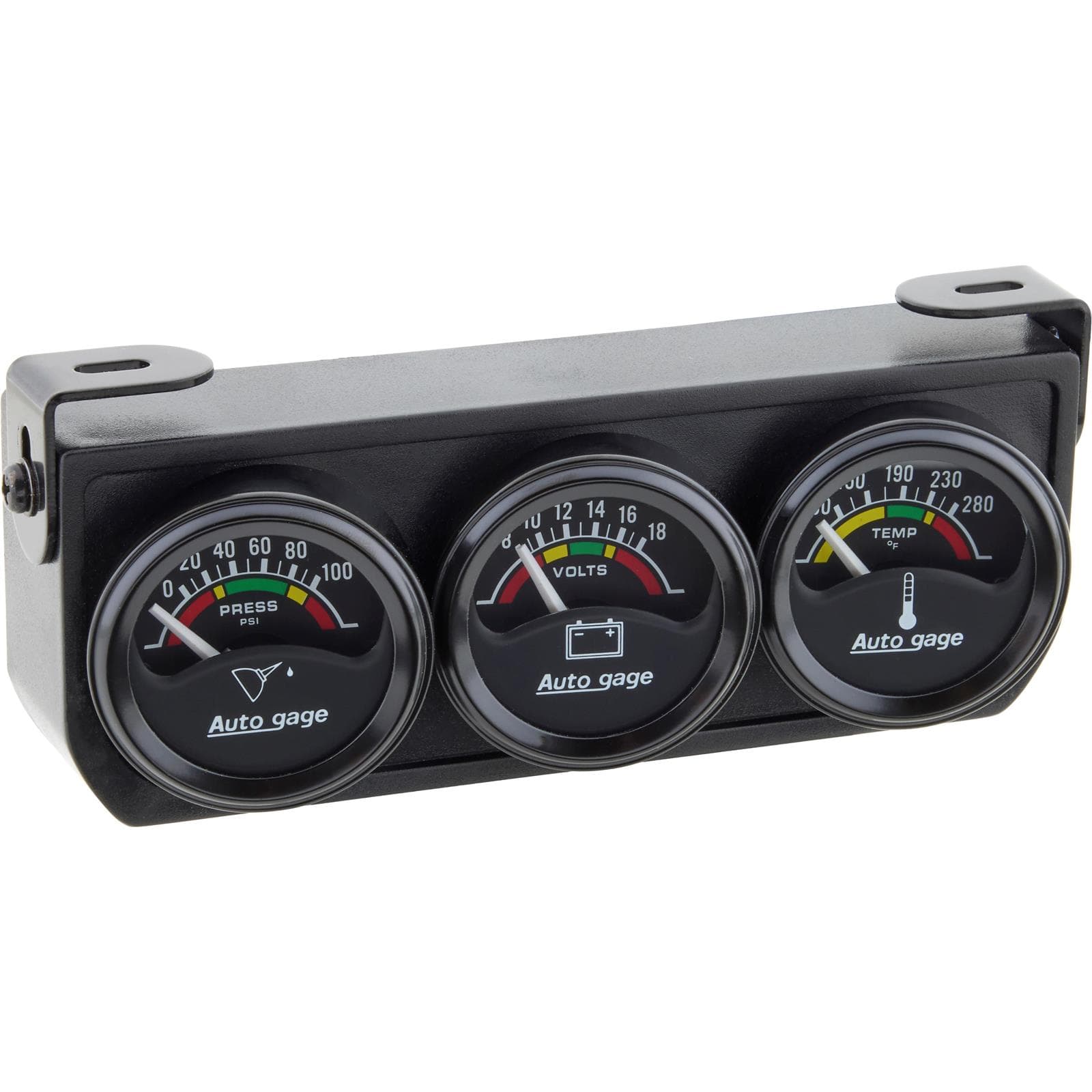 AutoMeter 2391 Auto Gage 3 Gauge Console, Oil/Volt/Water