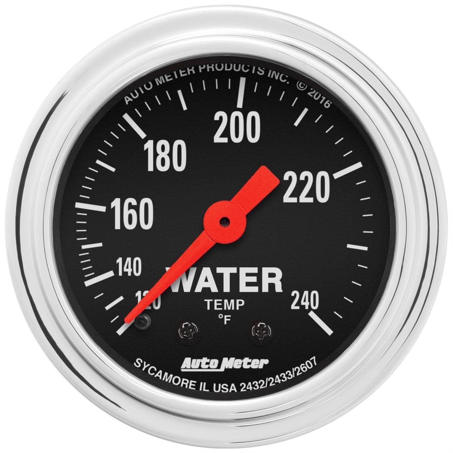 AutoMeter 2432 Trad. Chrome Mechanical Water Temperature Gauge