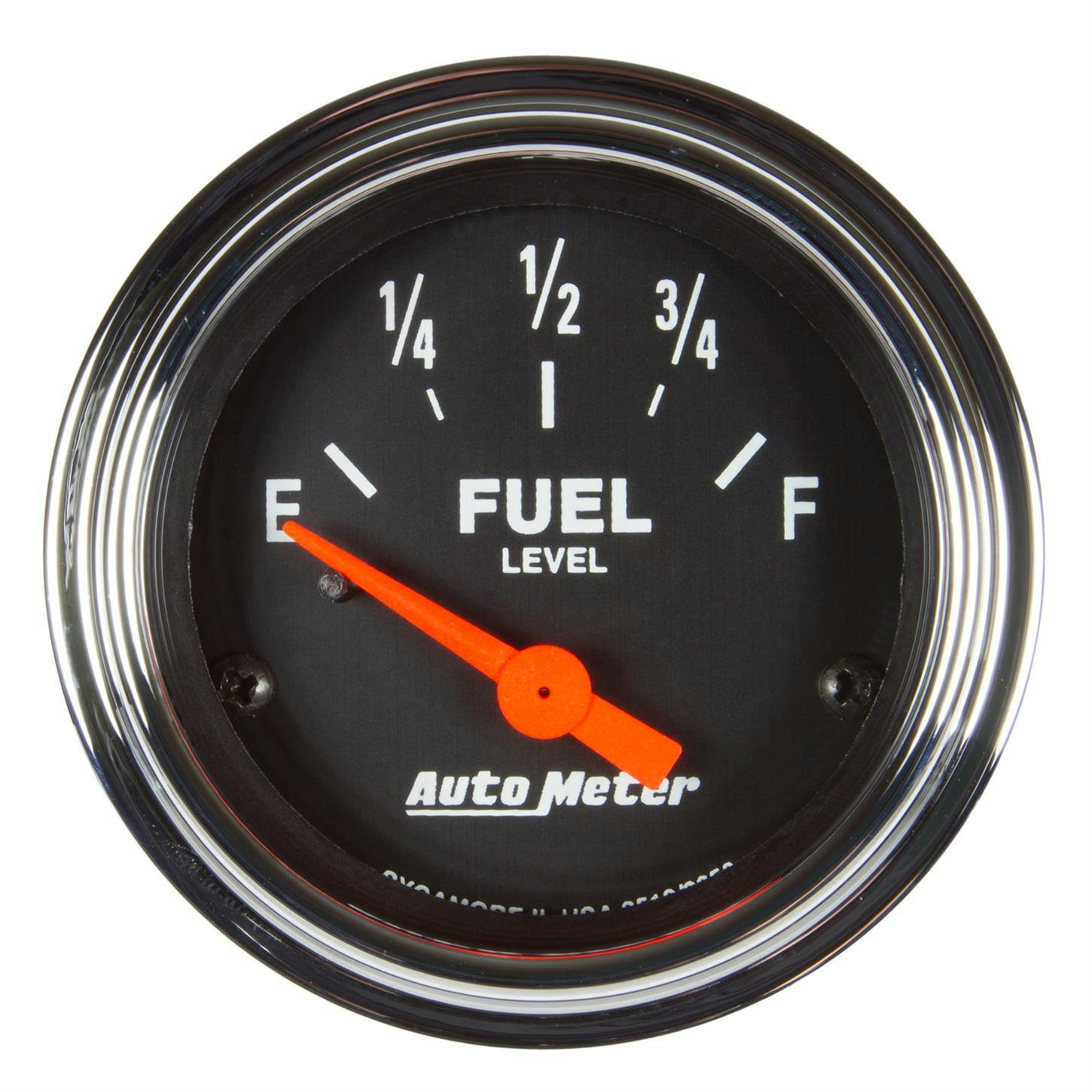AutoMeter 2519 Fuel Level Gauge, 2-1/16, 73/10 Ohm, Flat Lens