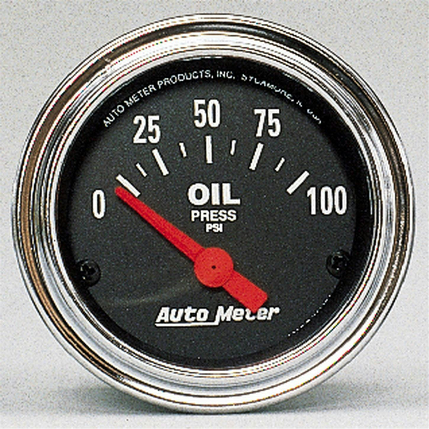 AutoMeter 2522 Traditional Chrome Air-Core Oil Press. Gauge