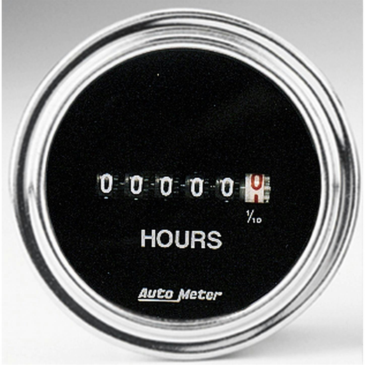 AutoMeter 2587 Traditional Chrome Air-Core Hourmeter Gauge,2-1/16