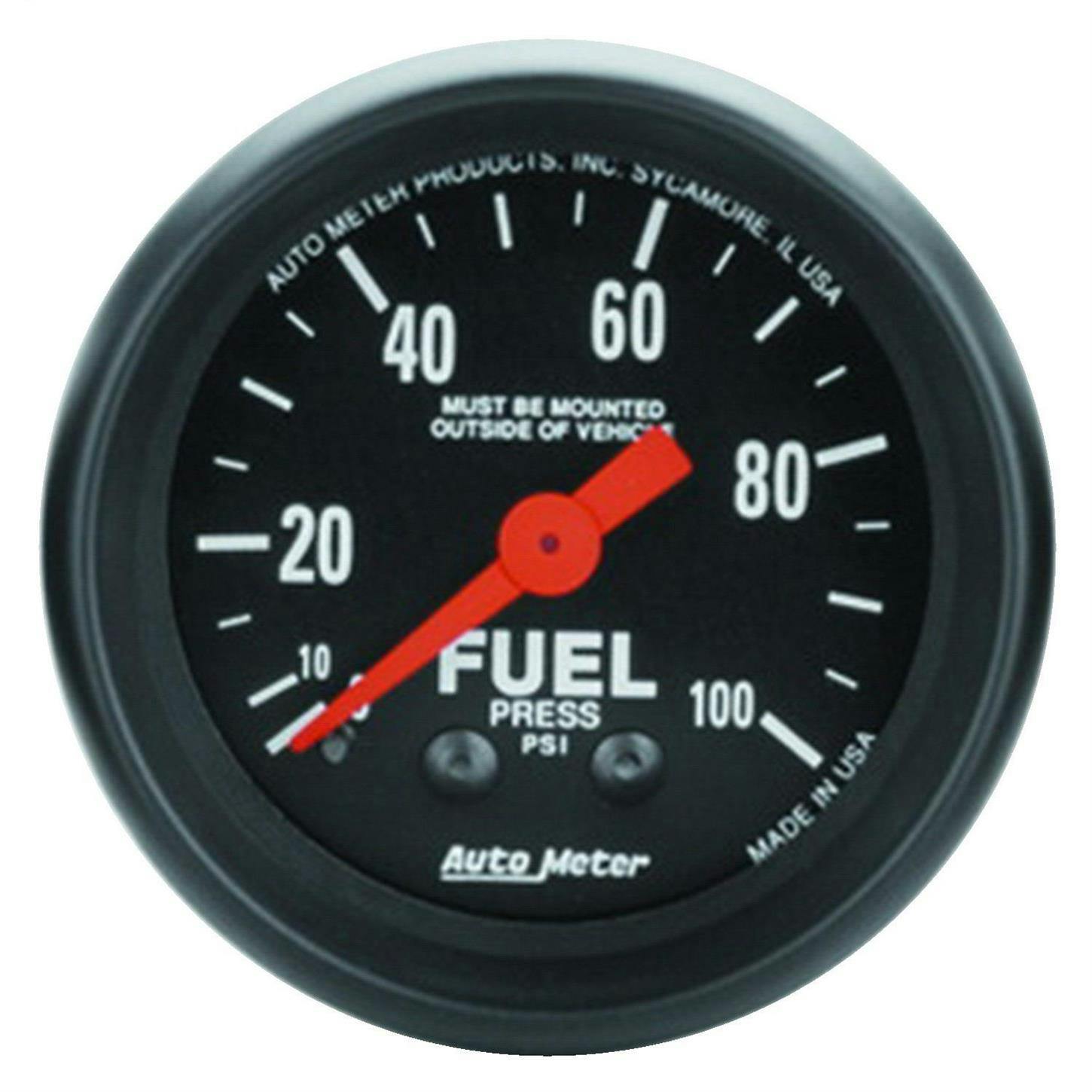 AutoMeter 2612 Z-Series Mech Fuel Press. Gauge, 100PSI, 2-1/16