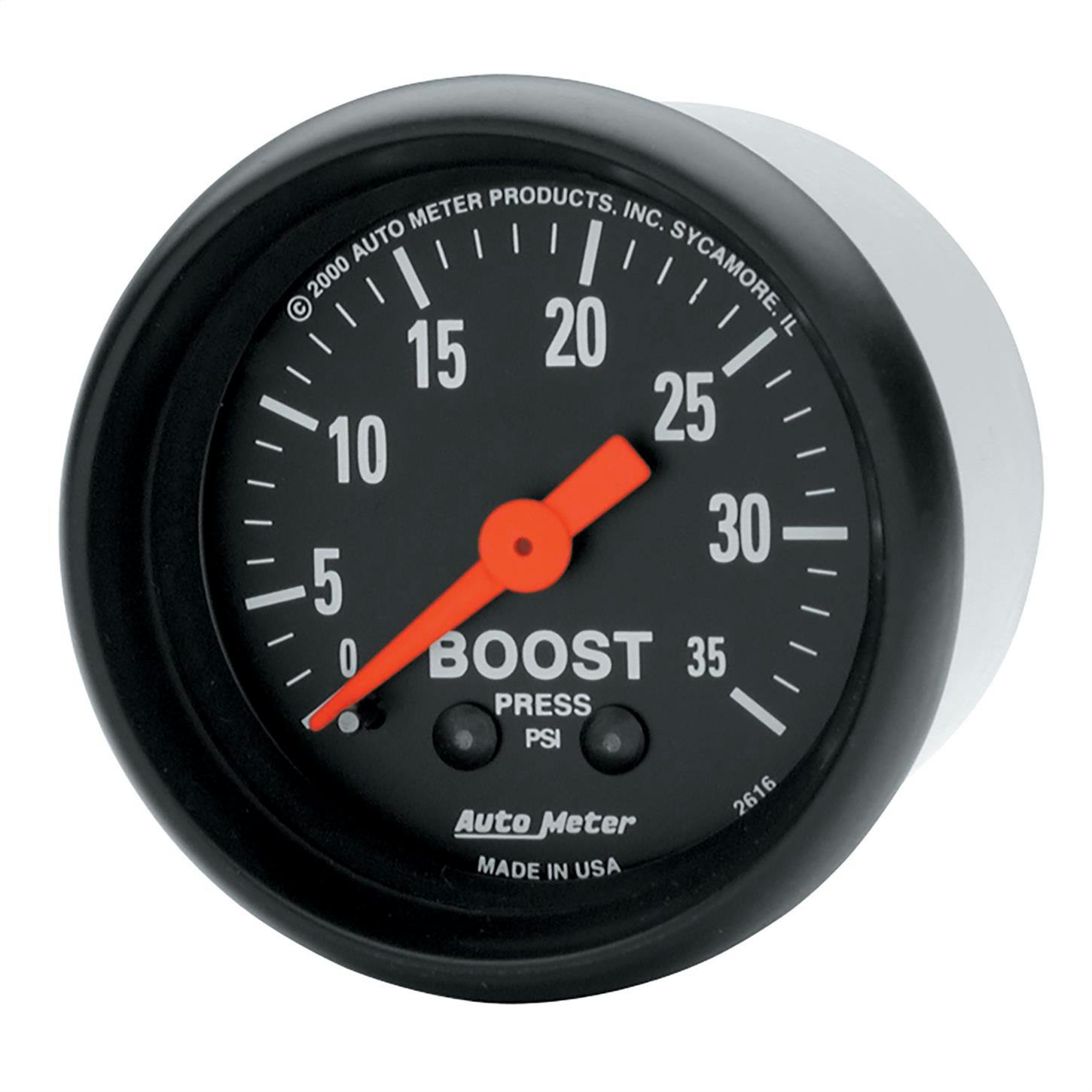AutoMeter 2616 Z-Series Mechanical Boost Gauge,35 PSI,2-1/16 Inch