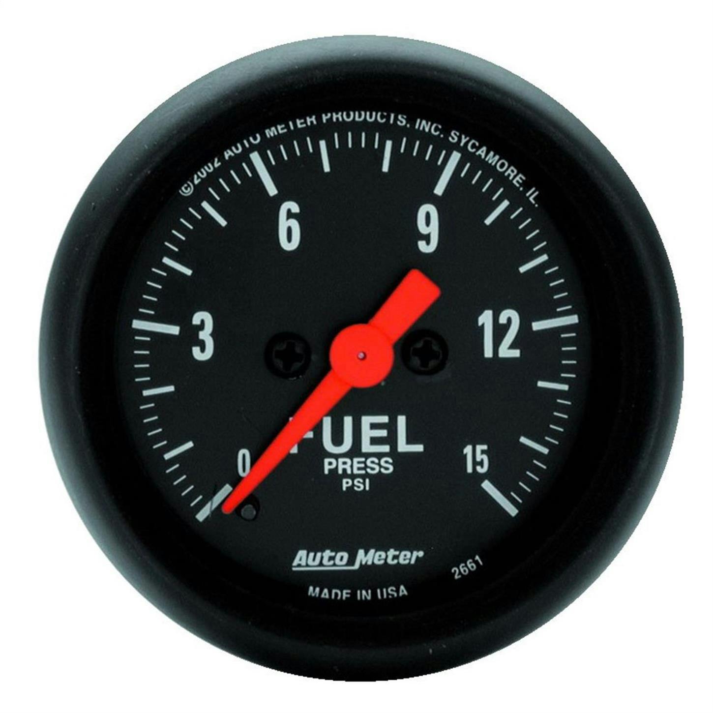 AutoMeter 2661 Fuel Pressure Gauge, 2 1/16 Inch, 15PSI, Z-Series