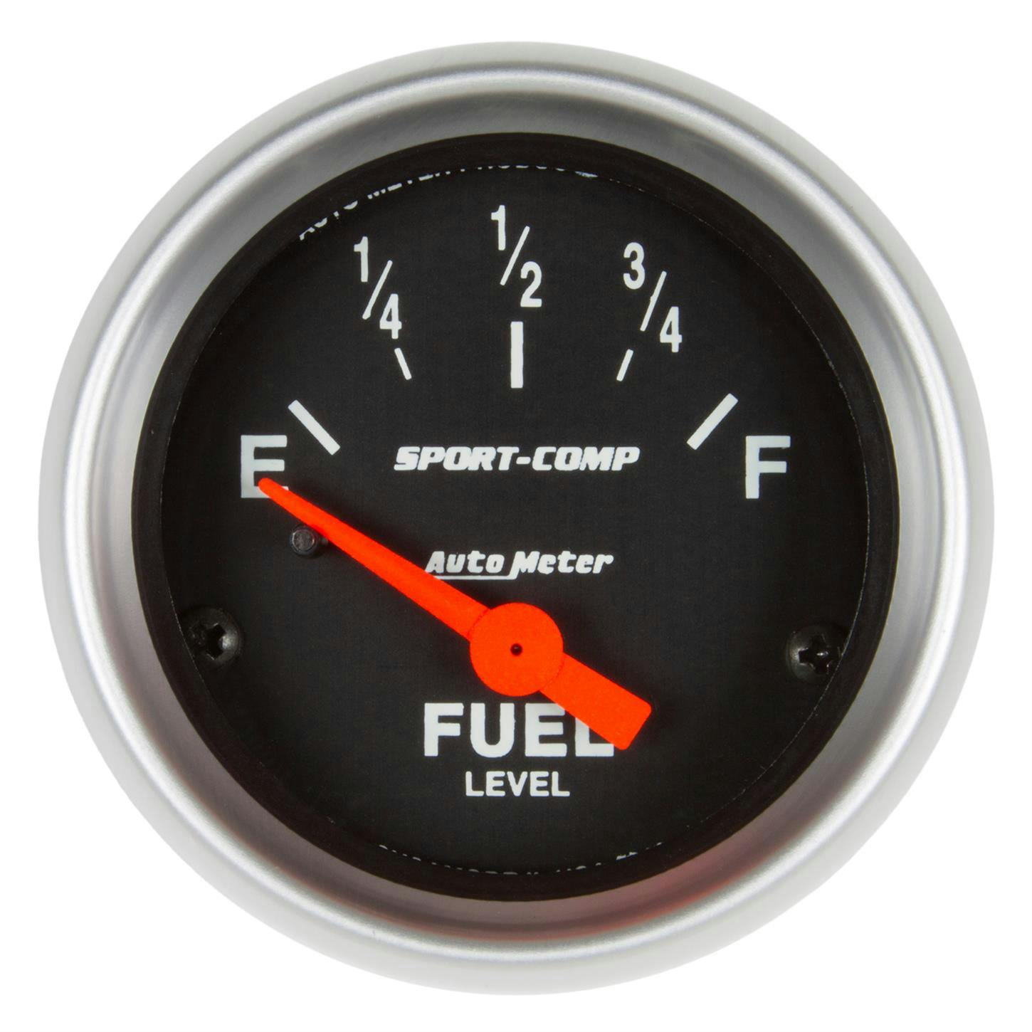 AutoMeter 3319 Sport-Comp Fuel Level Gauge, 2-1/16,73/10 Ohm,Flat