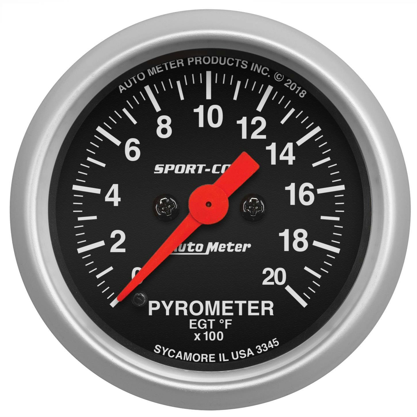 AutoMeter 3345 Pyrometer Gauge 2 1/16 Inch, 2000 Deg., Sport-Comp