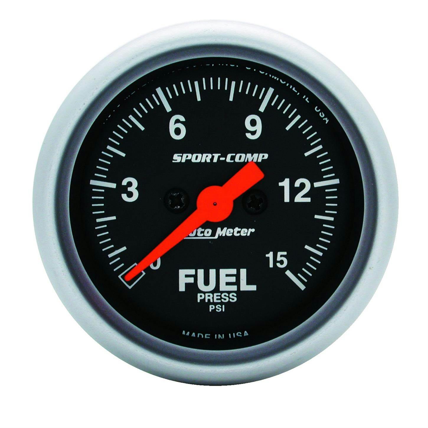 AutoMeter 3361 Fuel Pressure Gauge, 2 1/16 Inch, 15PSI,