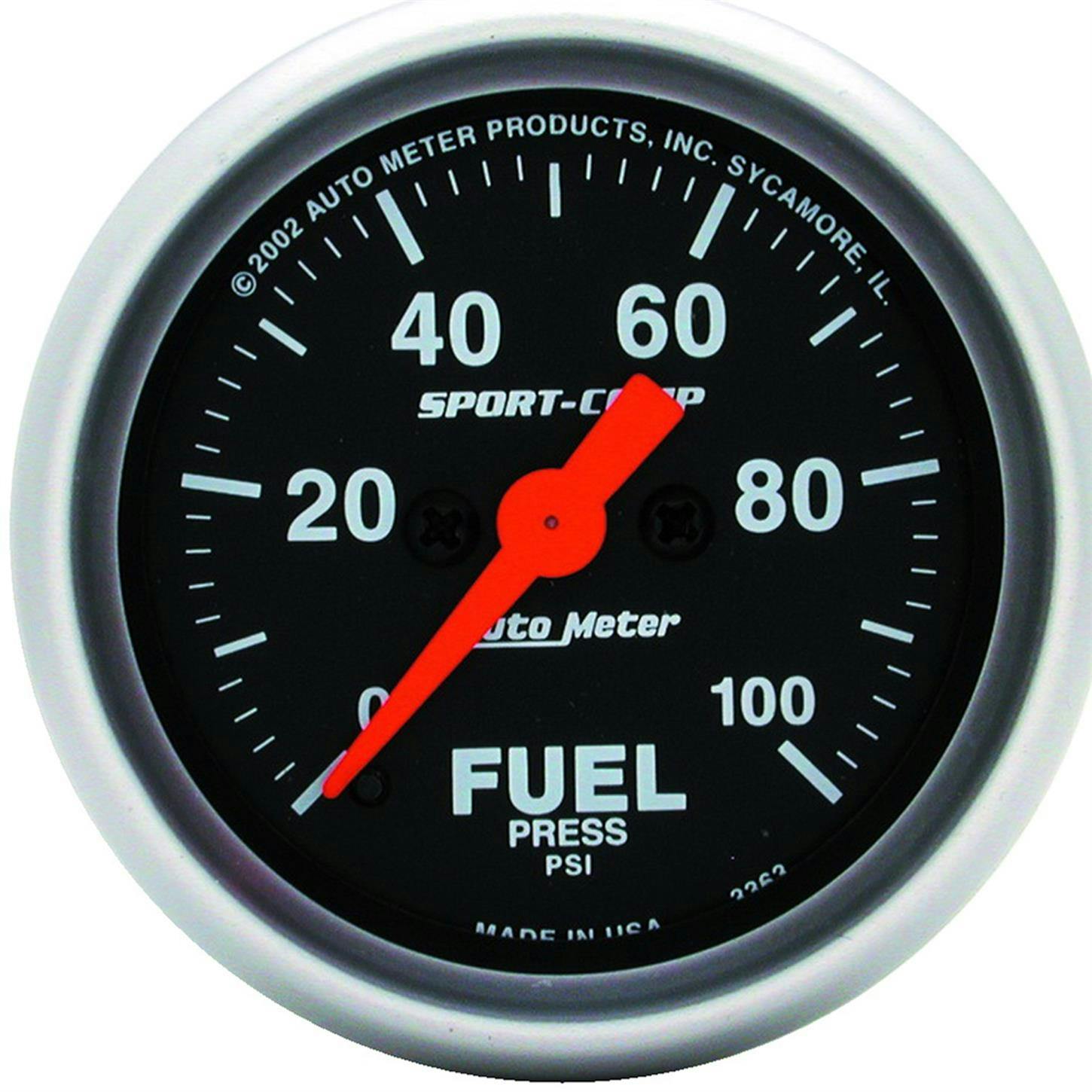 AutoMeter 3363 Fuel Pressure Gauge, 2 1/16 Inch, 100PSI,