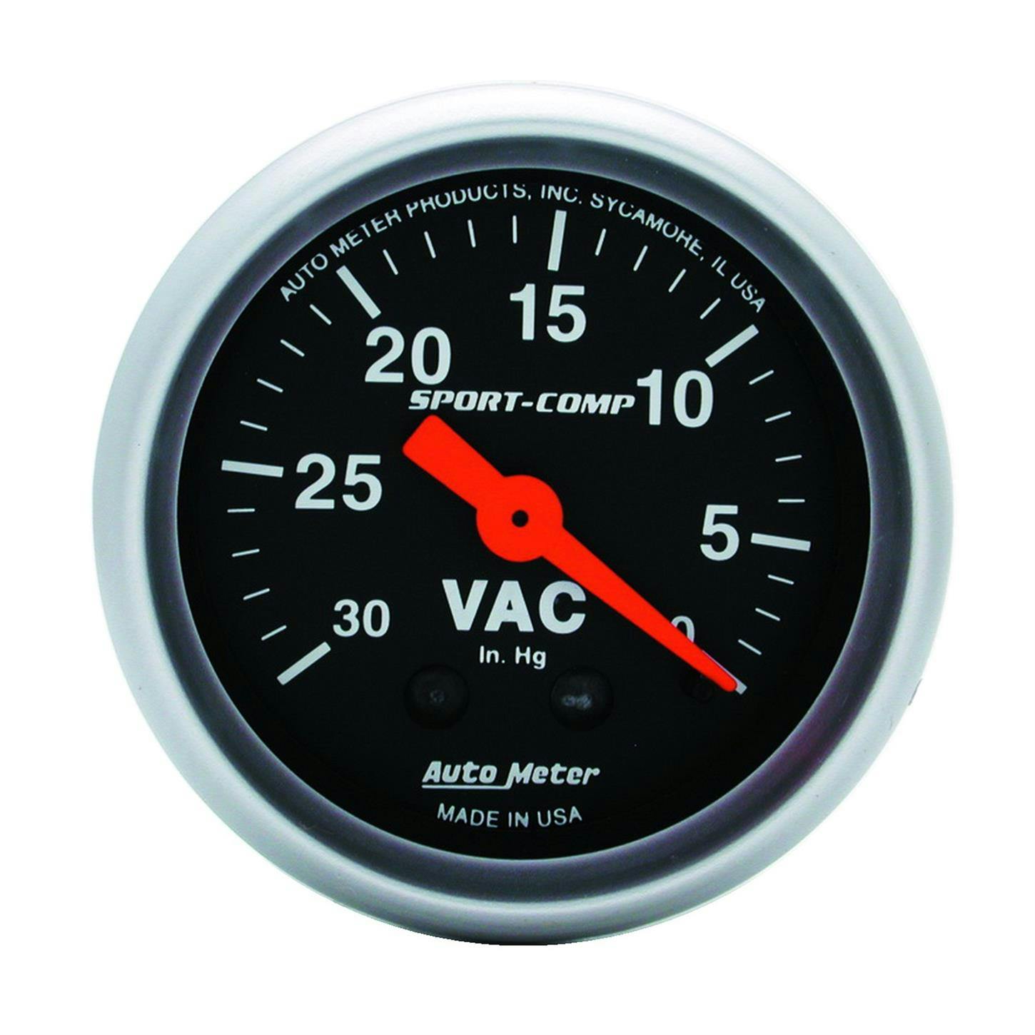 AutoMeter 3384 Sport-Comp Mechanical Vacuum Gauge, 2-1/16 Inch
