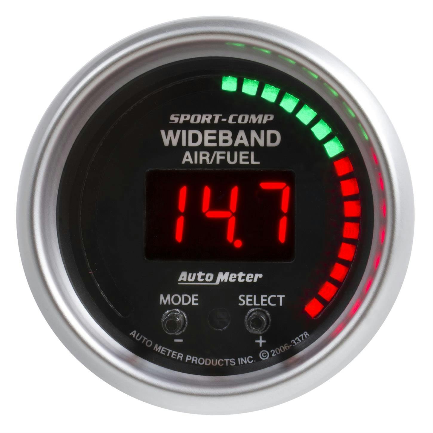 AutoMeter 3397 Air/Fuel Ratio-Pro, 2 1/16 Inch, W/ Peak and Warn