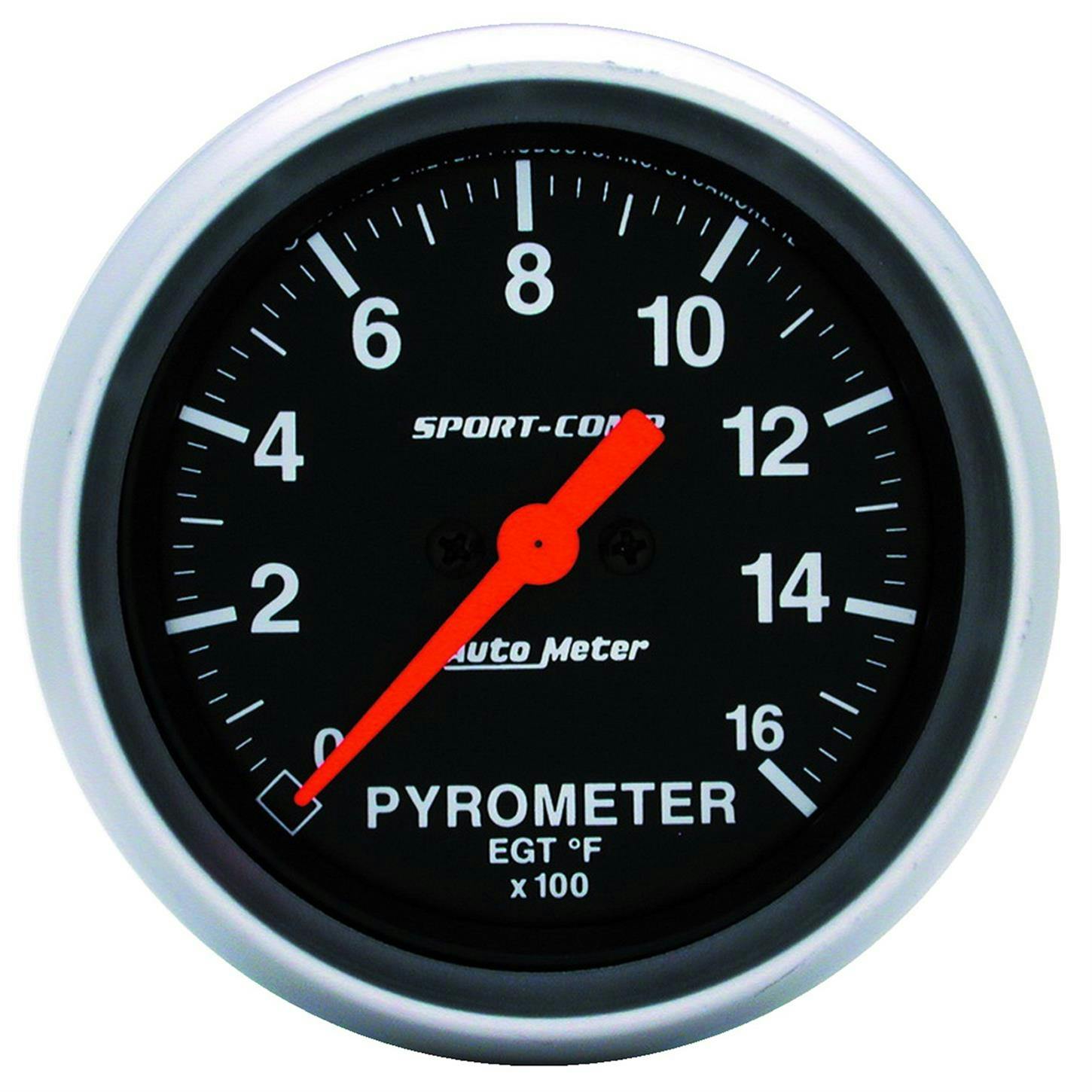 AutoMeter 3544 Pyrometer Gauge, 2 5/8 Inch, 1600 Deg., Sport-Comp